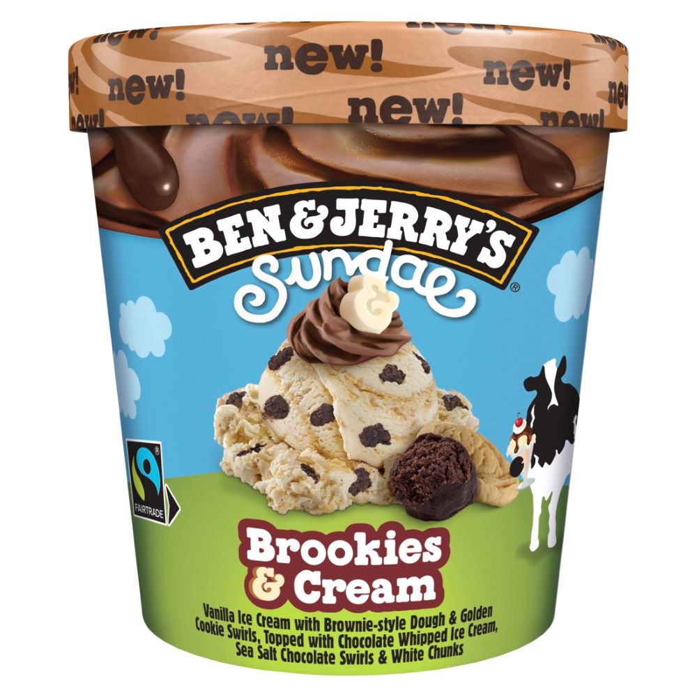 Ben & Jerry's Sundae Ice Cream Tub Brookies & Cream 427 ML - 