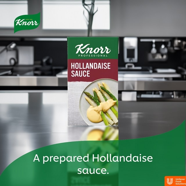 Knorr Professional Garde Dór Hollandaise sauce 1L - Knorr Professional ready to use sauces. Full of rich professional flavour with minimal mise en place, so you can handle the demands of a busy service as well as the expectations of your diners